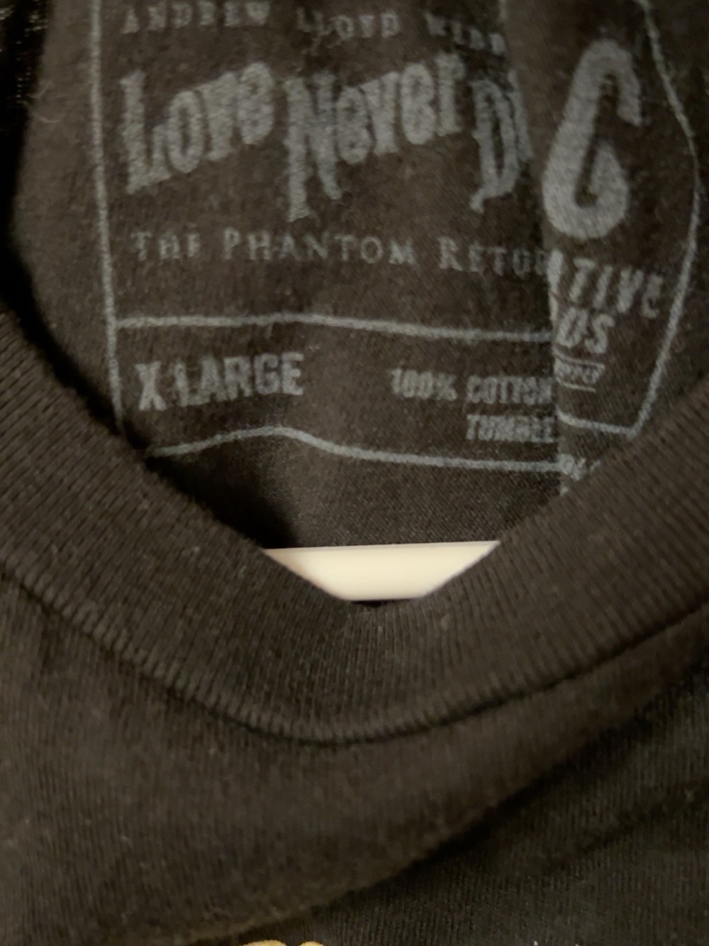 Love Never Dies Phantom Returns XL 2017 Tour T Shirt Andrew Lloyd Webber - Picture 4 of 5